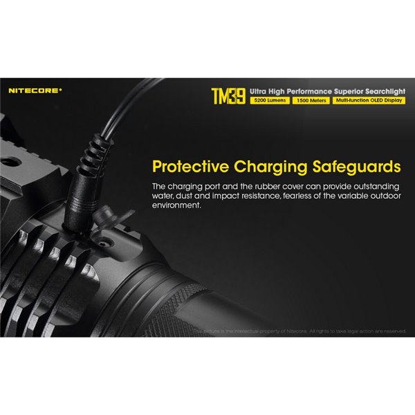 Lanterna LED portátil TM39, muito potente, 5200 lúmens, alcance de 1500 metros, IP68