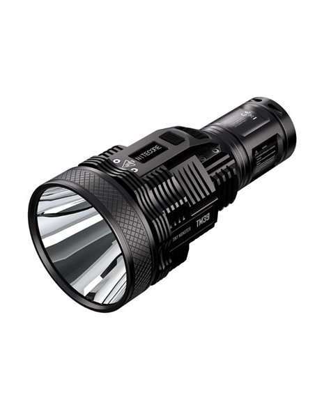 Linterna de mano TM39 Lite 5200 lúmenes muy potente IP68 1500 metros de alcance, batería 4 × 18650