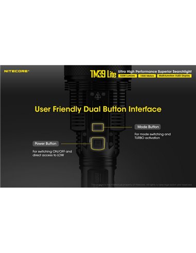 Lanterna portátil TM39 Lite de 5200 lúmens, IP68 muito potente, alcance de 1500 metros, bateria 4x18650