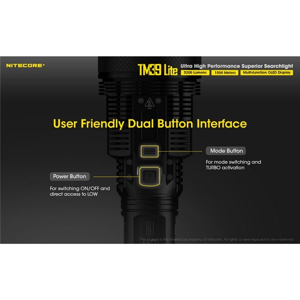 Lanterna portátil TM39 Lite de 5200 lúmens, IP68 muito potente, alcance de 1500 metros, bateria 4x18650