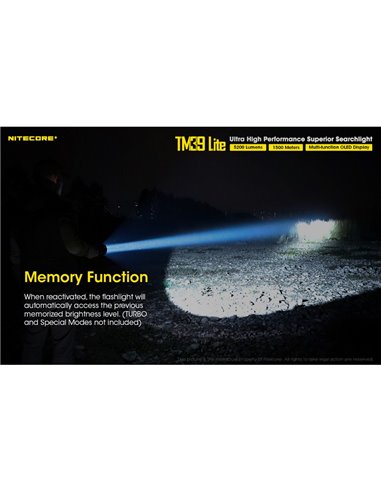 Lampe torche portable TM39 Lite 5 200 lumens, très puissante, IP68, portée de 1 500 mètres, 4 piles 18650