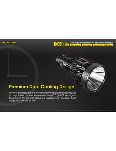 Linterna de mano TM39 Lite 5200 lúmenes muy potente IP68 1500 metros de alcance, batería 4 × 18650