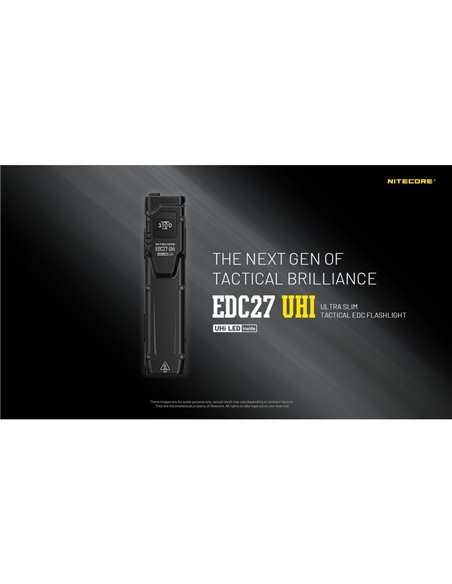 Linterna de mano EDC27 Uhi 3100 lúmenes y 305 metros de alcance batería 1700 mAh incorporada IP54