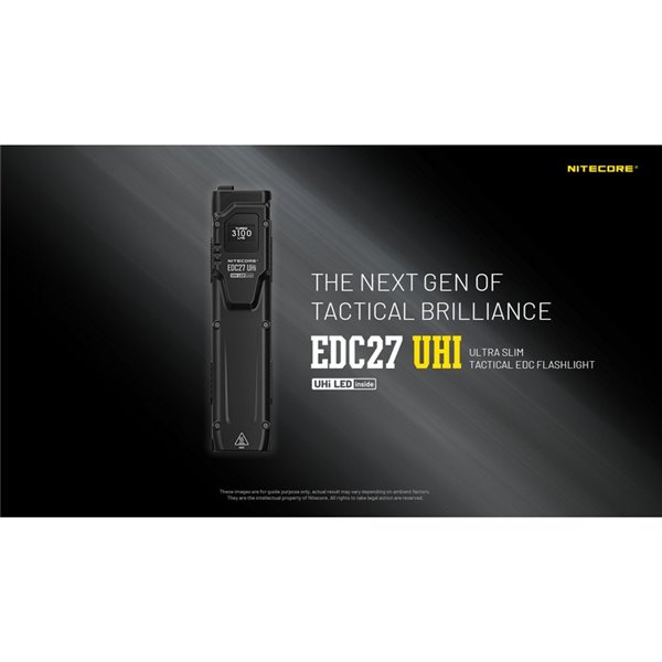 Linterna de mano EDC27 Uhi 3100 lúmenes y 305 metros de alcance batería 1700 mAh incorporada IP54