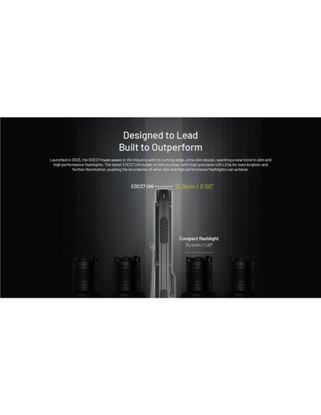 Lampe torche portable EDC27 Uhi, 3 100 lumens, portée de 305 mètres, batterie intégrée de 1 700 mAh, IP54