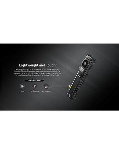 Linterna de mano EDC27 Uhi 3100 lúmenes y 305 metros de alcance batería 1700 mAh incorporada IP54