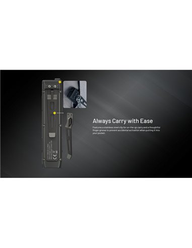 Linterna de mano EDC27 Uhi 3100 lúmenes y 305 metros de alcance batería 1700 mAh incorporada IP54