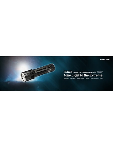 Linterna de mano EDC35 5000 lúmenes y 601 metros de alcance batería 1700 mAh incorporada IP54