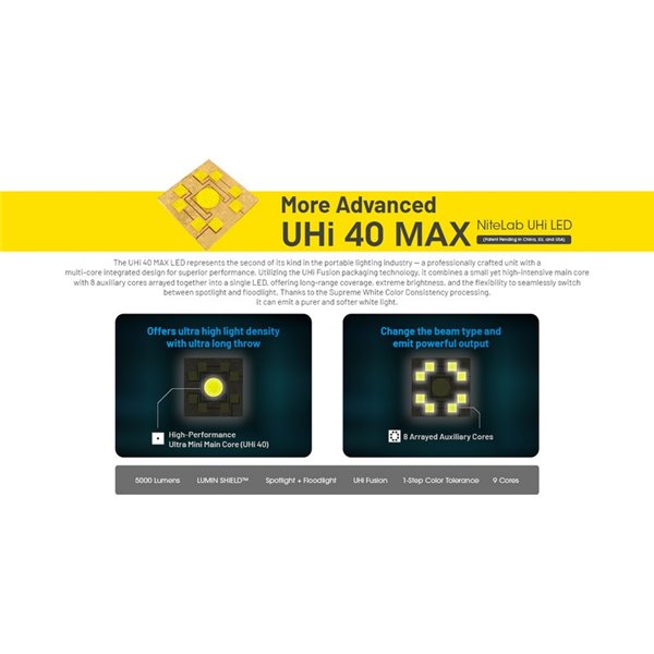 Linterna de mano EDC35 5000 lúmenes y 601 metros de alcance batería 1700 mAh incorporada IP54