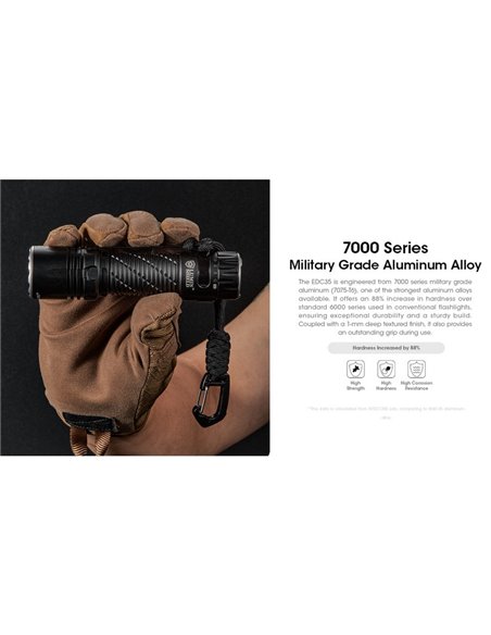 Linterna de mano EDC35 5000 lúmenes y 601 metros de alcance batería 1700 mAh incorporada IP54