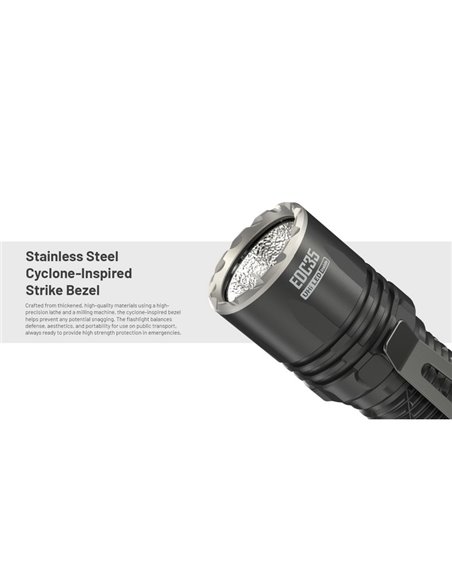 Lanterna portátil EDC35 5000 lúmens 601 metros de alcance Bateria integrada de 1700 mAh IP54