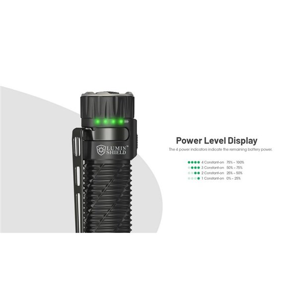 Linterna de mano EDC35 5000 lúmenes y 601 metros de alcance batería 1700 mAh incorporada IP54