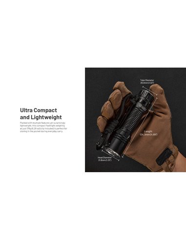 Lanterna portátil EDC35 5000 lúmens 601 metros de alcance Bateria integrada de 1700 mAh IP54