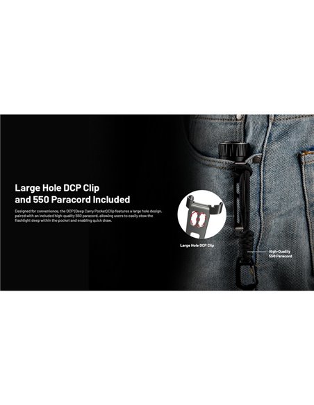 Lanterna portátil EDC35 5000 lúmens 601 metros de alcance Bateria integrada de 1700 mAh IP54