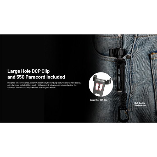 Linterna de mano EDC35 5000 lúmenes y 601 metros de alcance batería 1700 mAh incorporada IP54