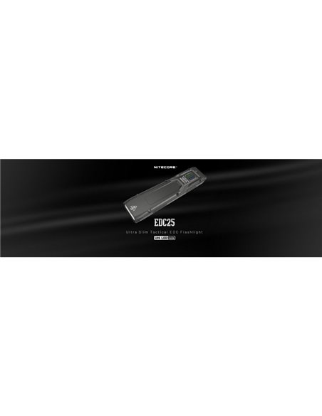 Linterna de mano EDC25 ultraligera 3000 lúmenes, 300 metros alcance y batería 1700 mAh incorporada IP68