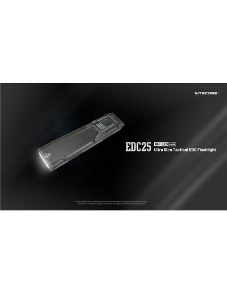 Lampe de poche ultralégère EDC25, 3000 lumens, portée de 300 mètres et batterie intégrée de 1700 mAh, classée IP68.