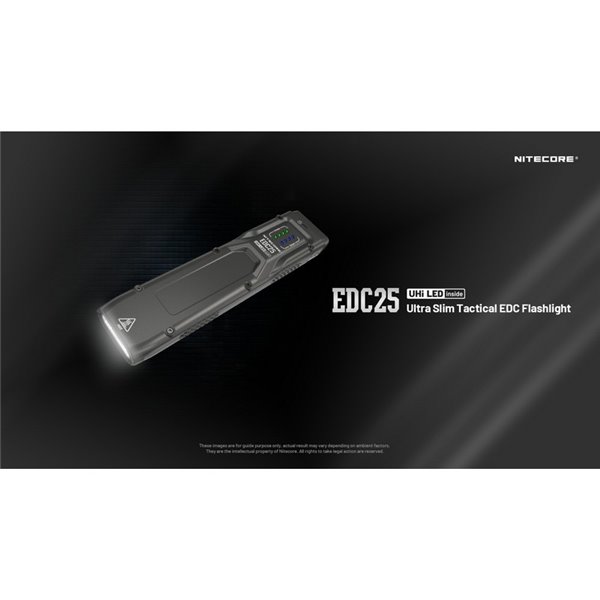Linterna de mano EDC25 ultraligera 3000 lúmenes, 300 metros alcance y batería 1700 mAh incorporada IP68