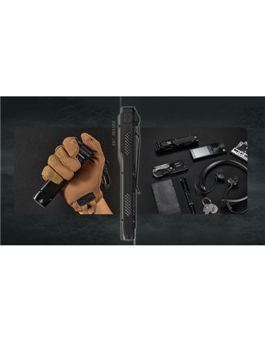 Lanterna de mão ultraleve EDC25, 3000 lúmens, alcance de 300 metros e bateria integrada de 1700 mAh, classificação IP68.