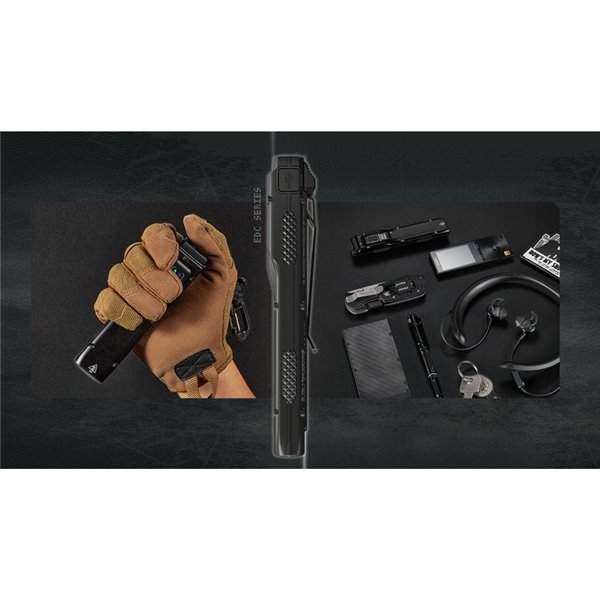 Lampe de poche ultralégère EDC25, 3000 lumens, portée de 300 mètres et batterie intégrée de 1700 mAh, classée IP68.