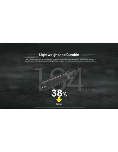 Lampe de poche ultralégère EDC25, 3000 lumens, portée de 300 mètres et batterie intégrée de 1700 mAh, classée IP68.