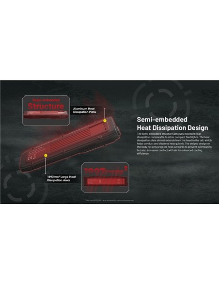 Linterna de mano EDC25 ultraligera 3000 lúmenes, 300 metros alcance y batería 1700 mAh incorporada IP68