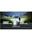 Linterna de mano EDC25 ultraligera 3000 lúmenes, 300 metros alcance y batería 1700 mAh incorporada IP68