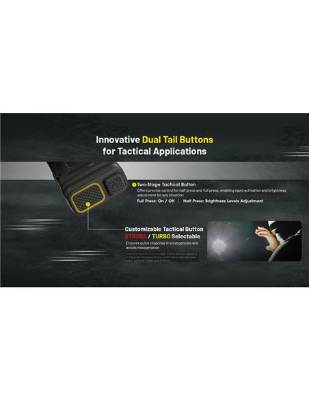 Lampe de poche ultralégère EDC25, 3000 lumens, portée de 300 mètres et batterie intégrée de 1700 mAh, classée IP68.