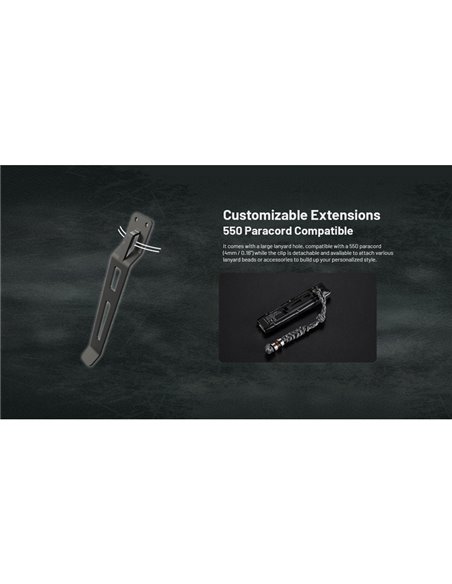 Lanterna de mão ultraleve EDC25, 3000 lúmens, alcance de 300 metros e bateria integrada de 1700 mAh, classificação IP68.