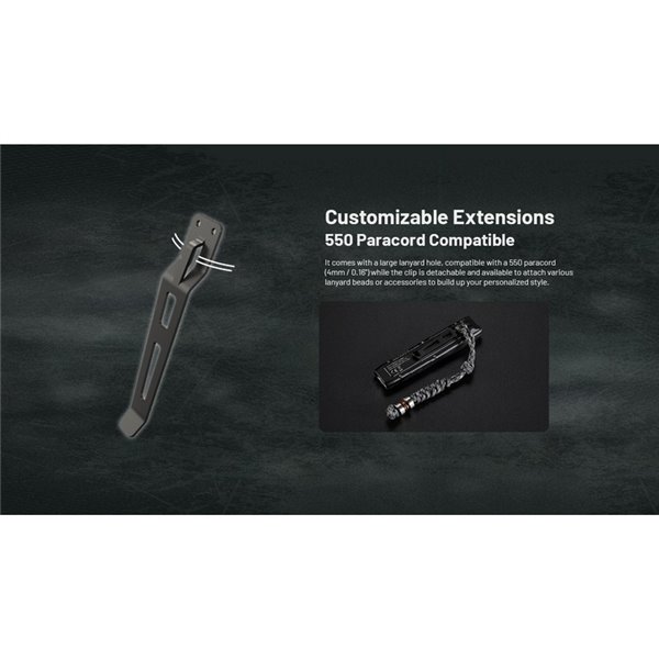 Lanterna de mão ultraleve EDC25, 3000 lúmens, alcance de 300 metros e bateria integrada de 1700 mAh, classificação IP68.