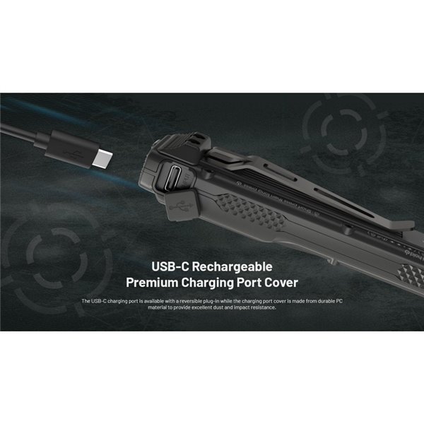 Linterna de mano EDC25 ultraligera 3000 lúmenes, 300 metros alcance y batería 1700 mAh incorporada IP68