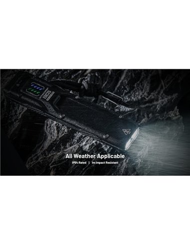Linterna de mano EDC25 ultraligera 3000 lúmenes, 300 metros alcance y batería 1700 mAh incorporada IP68