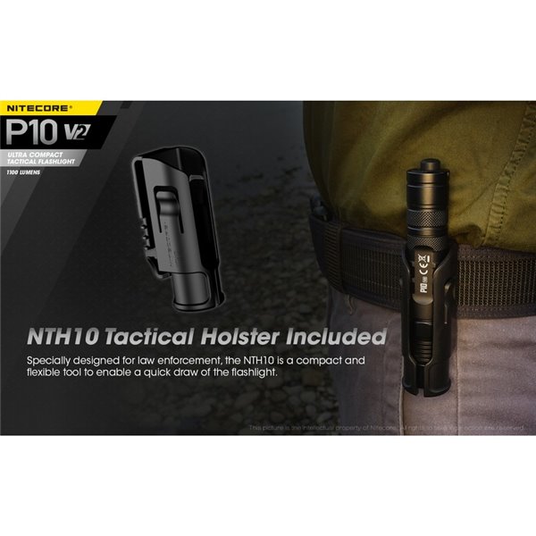 Linterna de mano P10 V2 Nitecore 1100 lúmenes ultra compacta 201 metros alcance, estroboscópica IP68