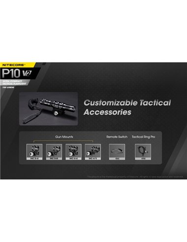 Lanterna portátil ultracompacta Nitecore P10 V2 de 1100 lúmens, alcance de 201 metros, estroboscópio, IP68