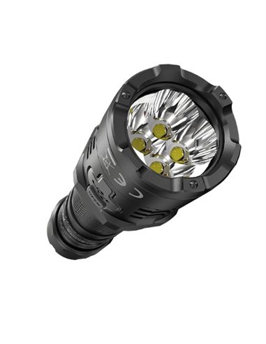 Linterna de mano LED P20iX muy potente 4000 lúmenes, efecto estroboscópico 221 metros alcance, recargable IP68