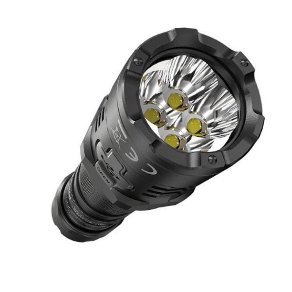 Linterna de mano LED P20iX muy potente 4000 lúmenes, efecto estroboscópico 221 metros alcance, recargable IP68