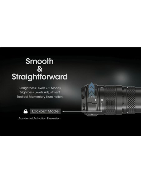 Lampe torche légère SRT6i avec effet stroboscopique, 2 100 lumens, portée de 510 mètres, anneau tactique inclus, IP68