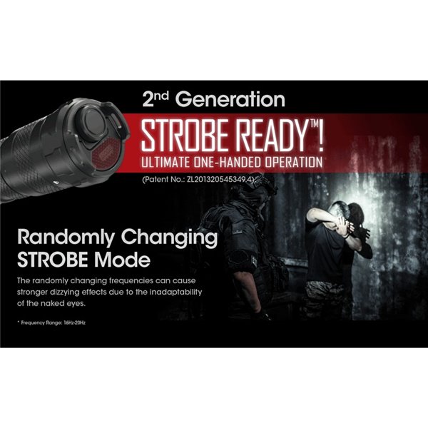 Lanterna portátil leve SRT6i com efeito estroboscópico, 2100 lúmens, alcance de 510 metros, inclui anel tático, IP68