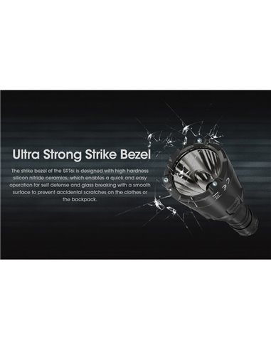 Lampe torche légère SRT6i avec effet stroboscopique, 2 100 lumens, portée de 510 mètres, anneau tactique inclus, IP68