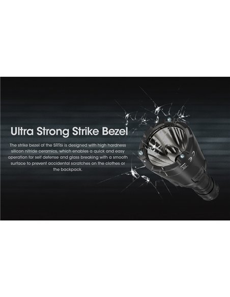 Lampe torche légère SRT6i avec effet stroboscopique, 2 100 lumens, portée de 510 mètres, anneau tactique inclus, IP68