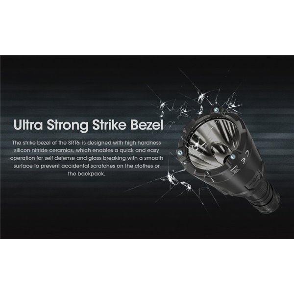 Lampe torche légère SRT6i avec effet stroboscopique, 2 100 lumens, portée de 510 mètres, anneau tactique inclus, IP68