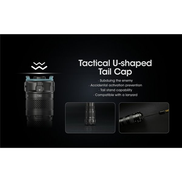 Lampe torche légère SRT6i avec effet stroboscopique, 2 100 lumens, portée de 510 mètres, anneau tactique inclus, IP68