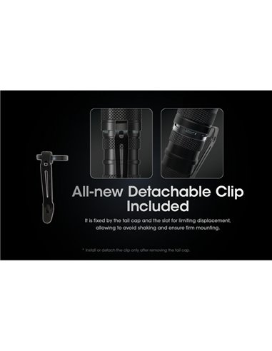 Linterna de mano ligera SRT6i efecto estroboscópico 2100 lúmenes y 510 metros alcance, incluye anillo táctico IP68