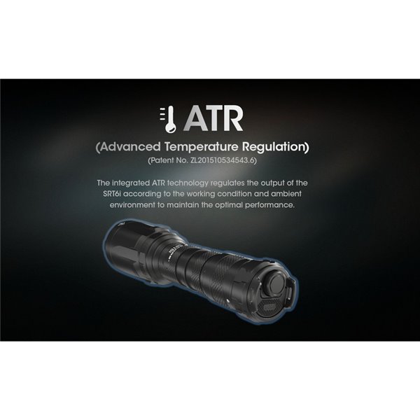 Lampe torche légère SRT6i avec effet stroboscopique, 2 100 lumens, portée de 510 mètres, anneau tactique inclus, IP68