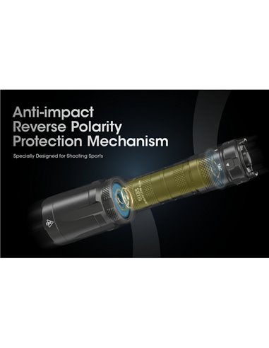 Linterna de mano ligera SRT6i efecto estroboscópico 2100 lúmenes y 510 metros alcance, incluye anillo táctico IP68