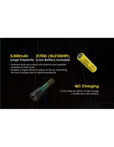 Lanterna de mão SRT7i 3000 lúmens 580 metros de alcance USB-C NL2150HPi 5000mAh Bateria de íon-lítio IP68