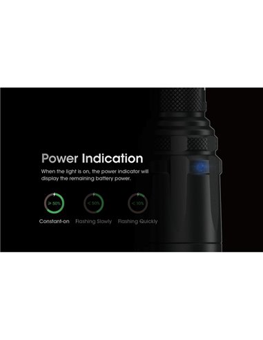 Linterna SRT7i de mano 3000 lúmenes y 580 metros alcance,  USB-C Batería Li-ion NL2150HPi de 5.000 mAh IP68