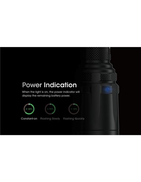 Lampe torche portable SRT7i 3000 lumens, portée de 580 mètres, USB-C, NL2150HPi, batterie Li-ion 5000 mAh, IP68