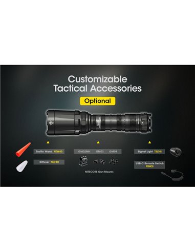 Lampe torche portable SRT7i 3000 lumens, portée de 580 mètres, USB-C, NL2150HPi, batterie Li-ion 5000 mAh, IP68