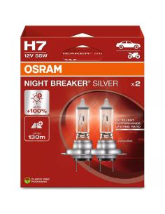 Ampoule H7 OSRAM NIGHT BREAKER ARGENT | Pack de 2 unités +100% léger et longue durée. 64210NBS-2HB | LeonLeds